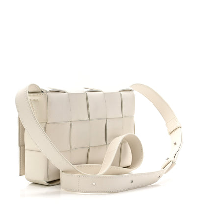 Bottega Veneta Lambskin Maxi Intrecciato Cassette Crossbody Bag White 3 of 9