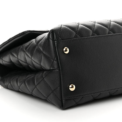 Chanel Caviar Quilted Medium Coco Handle Flap Black 9 of 10