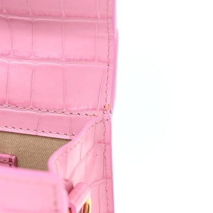 Jacquemus Calfskin Crocodile Embossed Le Grand Bambino Pink 12 of 15