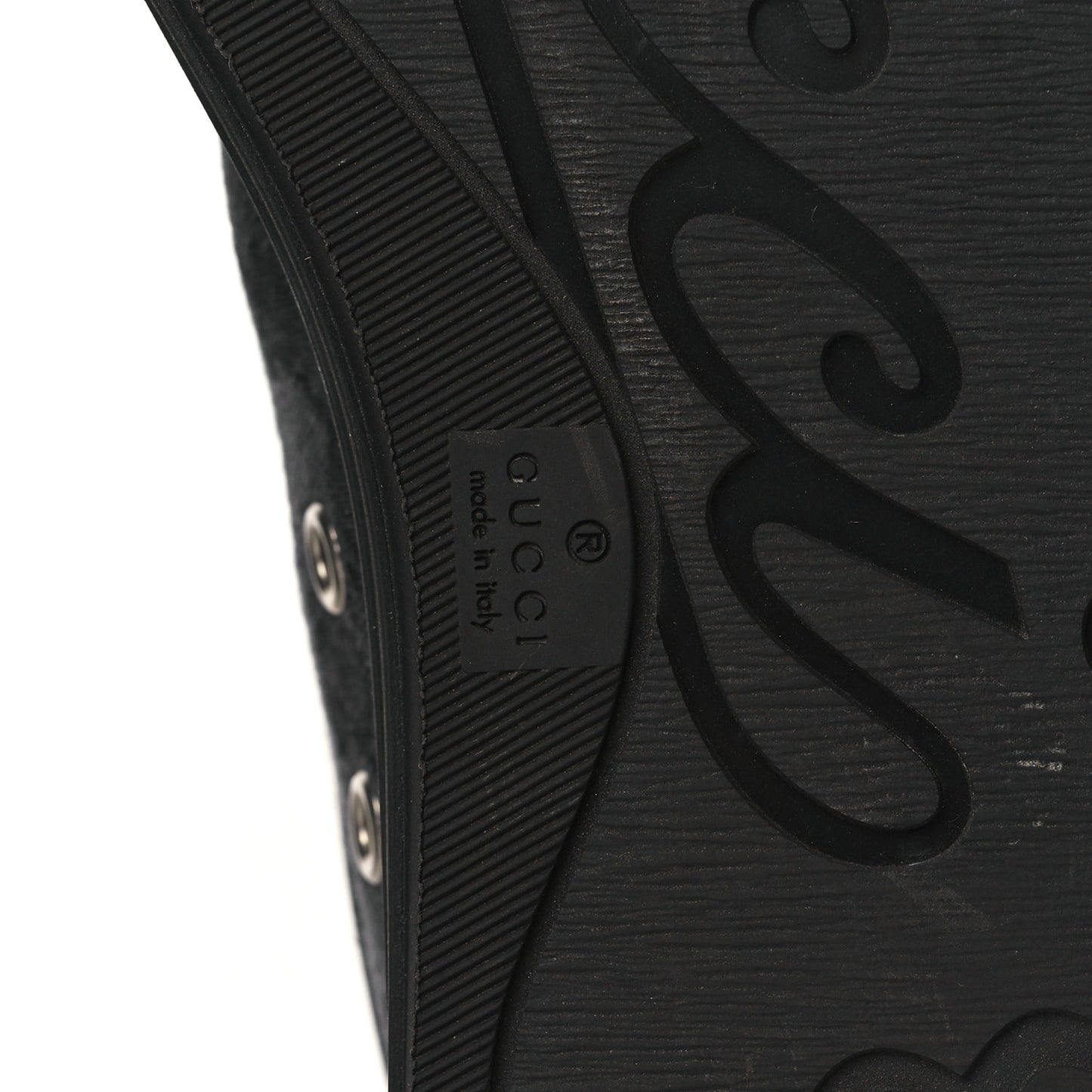 GG Monogram Calfskin Womens Low Top Sneakers 37.5 Piombo Black