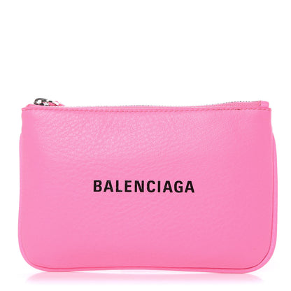 Balenciaga Calfskin Logo XS Ville Pouch Acid Pink Black 1 of 7