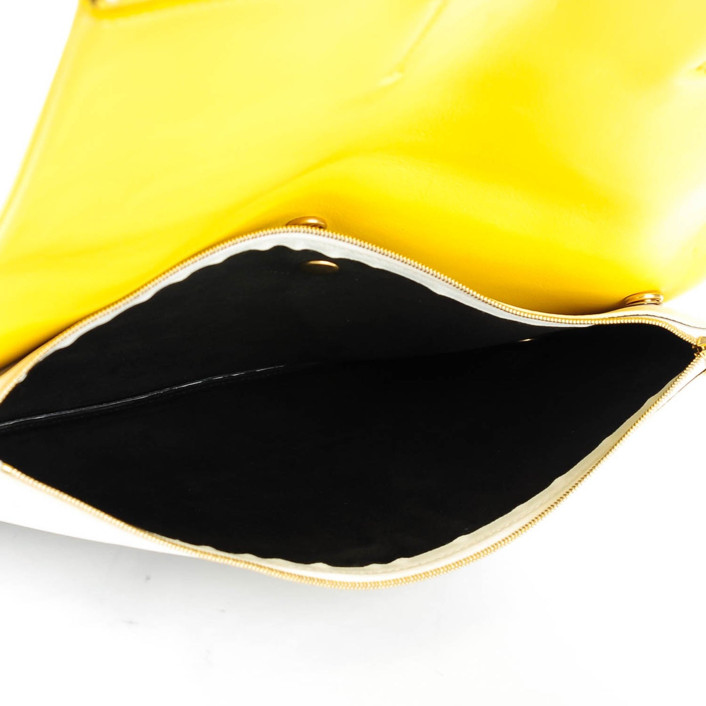 Calfskin Folded Cabas Yellow White