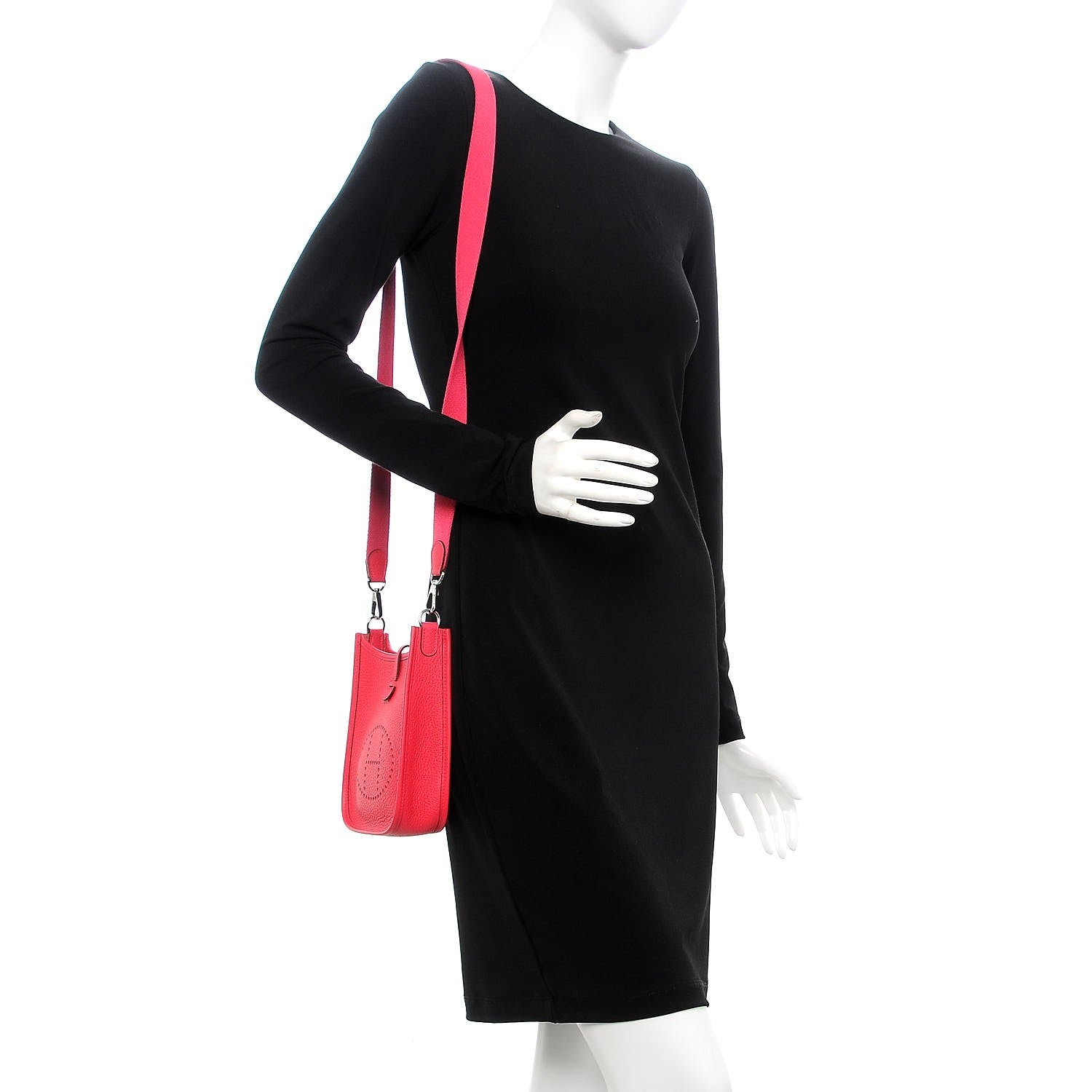 Hermes Taurillon Clemence Evelyne TPM Rose Extreme 2 of 8