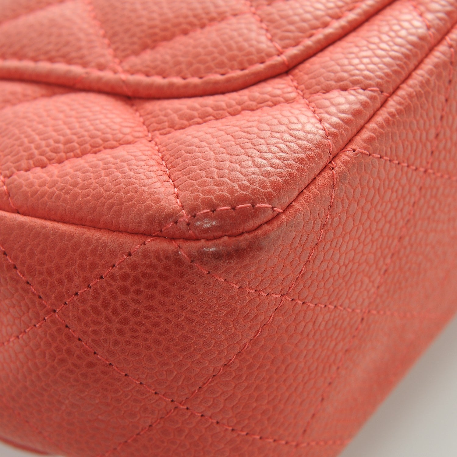 Chanel Caviar Quilted Mini Rectangular Flap Coral 11 of 12