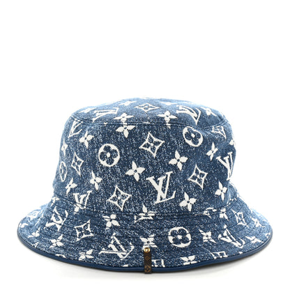 Louis Vuitton Monogram Denim Jacquard Bob Bucket Hat S Blue 6 of 8