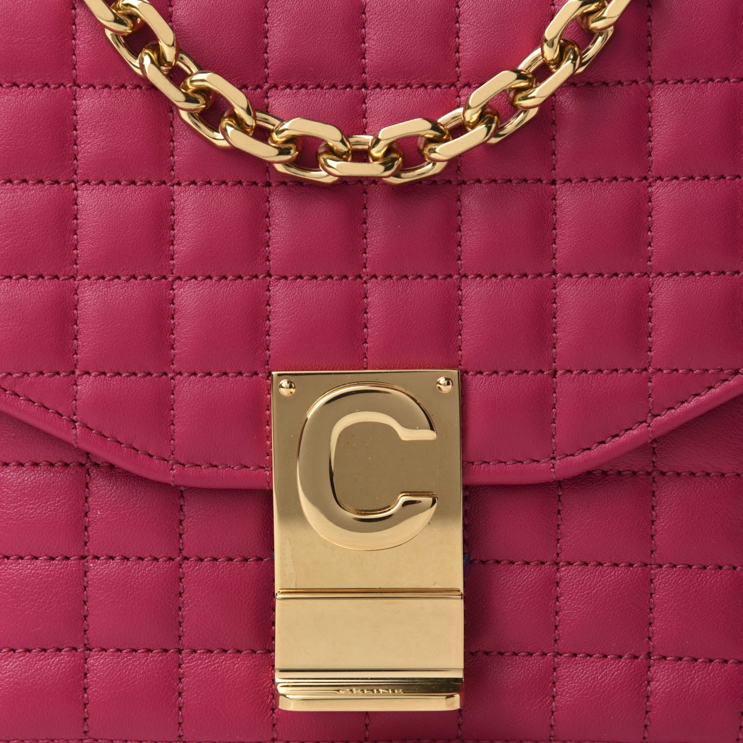 Celine Calfskin Quilted Medium C Bag Pink 10 of 10