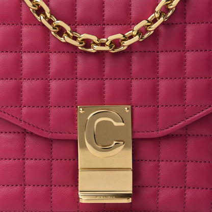Celine Calfskin Quilted Medium C Bag Pink 10 of 10