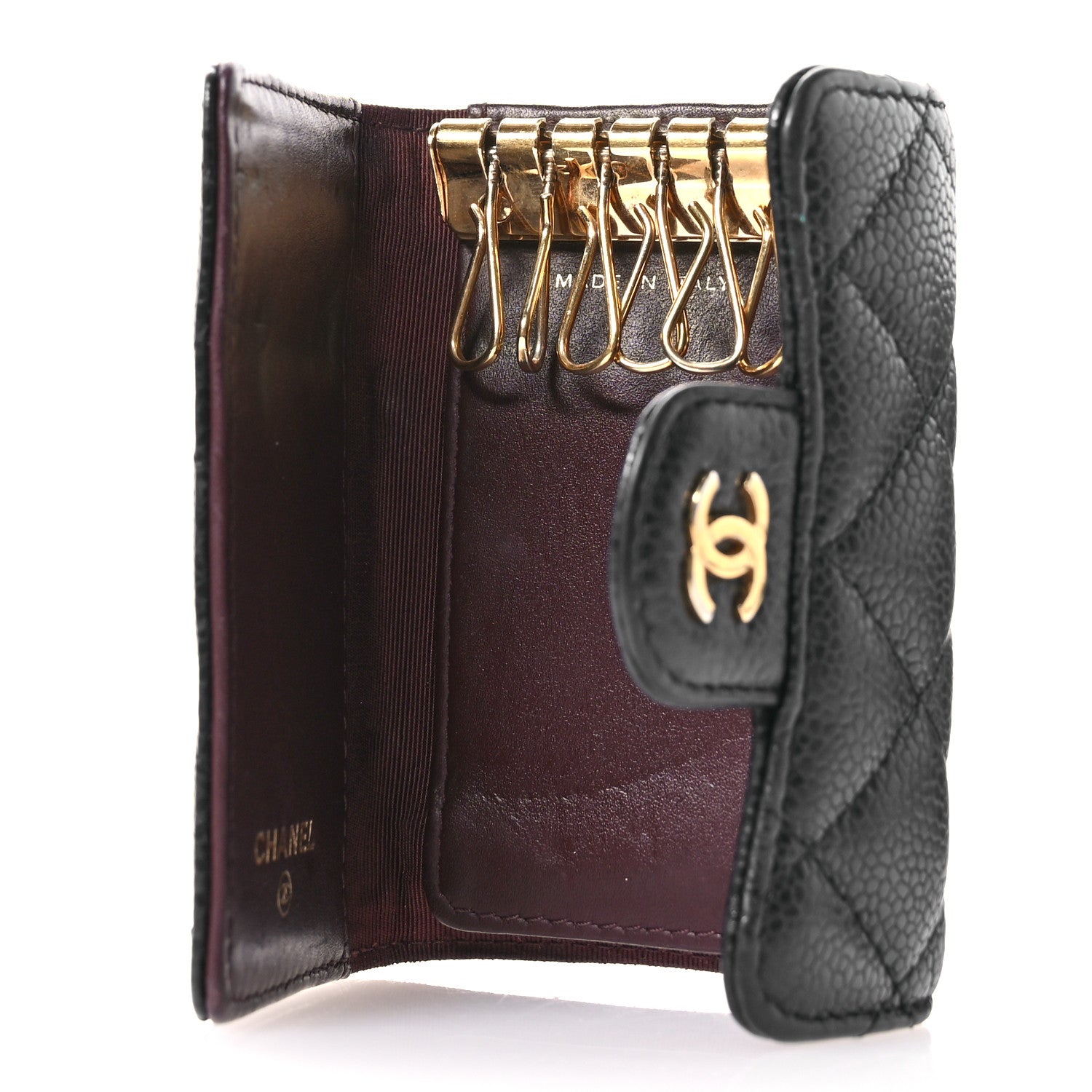 Chanel Caviar Quilted 6 Key Holder Black 5 of 11