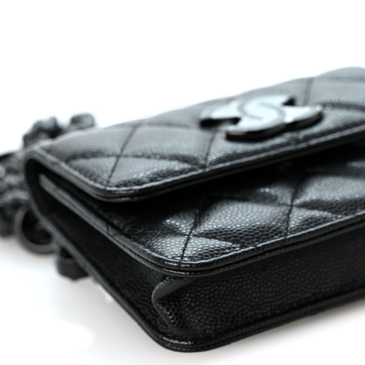 Chanel Caviar Quilted My Everything Belt Flap Card Holder Black 9 of 10