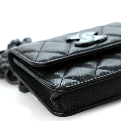 Chanel Caviar Quilted My Everything Belt Flap Card Holder Black 9 of 10