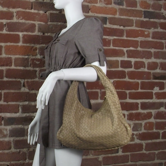 Bottega Veneta Leather Woven Hobo Camel 2 of 7
