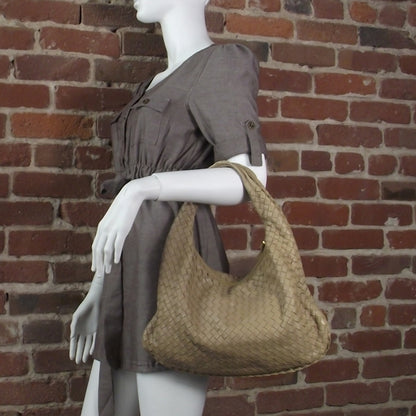 Bottega Veneta Leather Woven Hobo Camel 2 of 7
