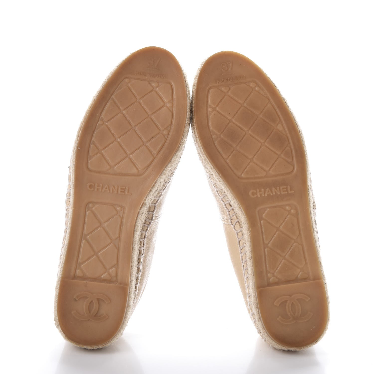 Chanel Lambskin CC Espadrilles 37 Beige Black 7 of 12