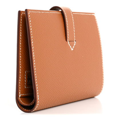 Hermes Epsom New H Passant Compact Wallet Gold 3 of 8