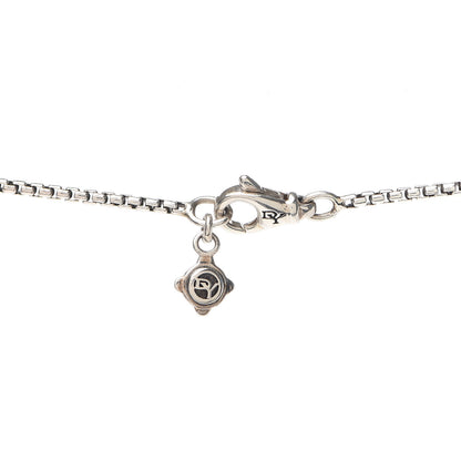 David Yurman Sterling Silver Diamond Open Heart Cable Y Necklace 4 of 5