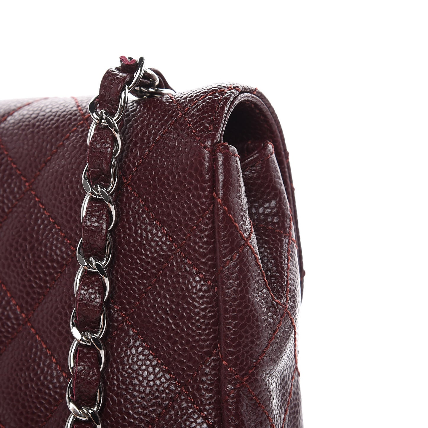 Caviar Quilted East West Flap Bordeaux