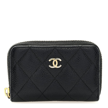Chanel Caviar Quilted Zip Coin Purse Black 1 of 8