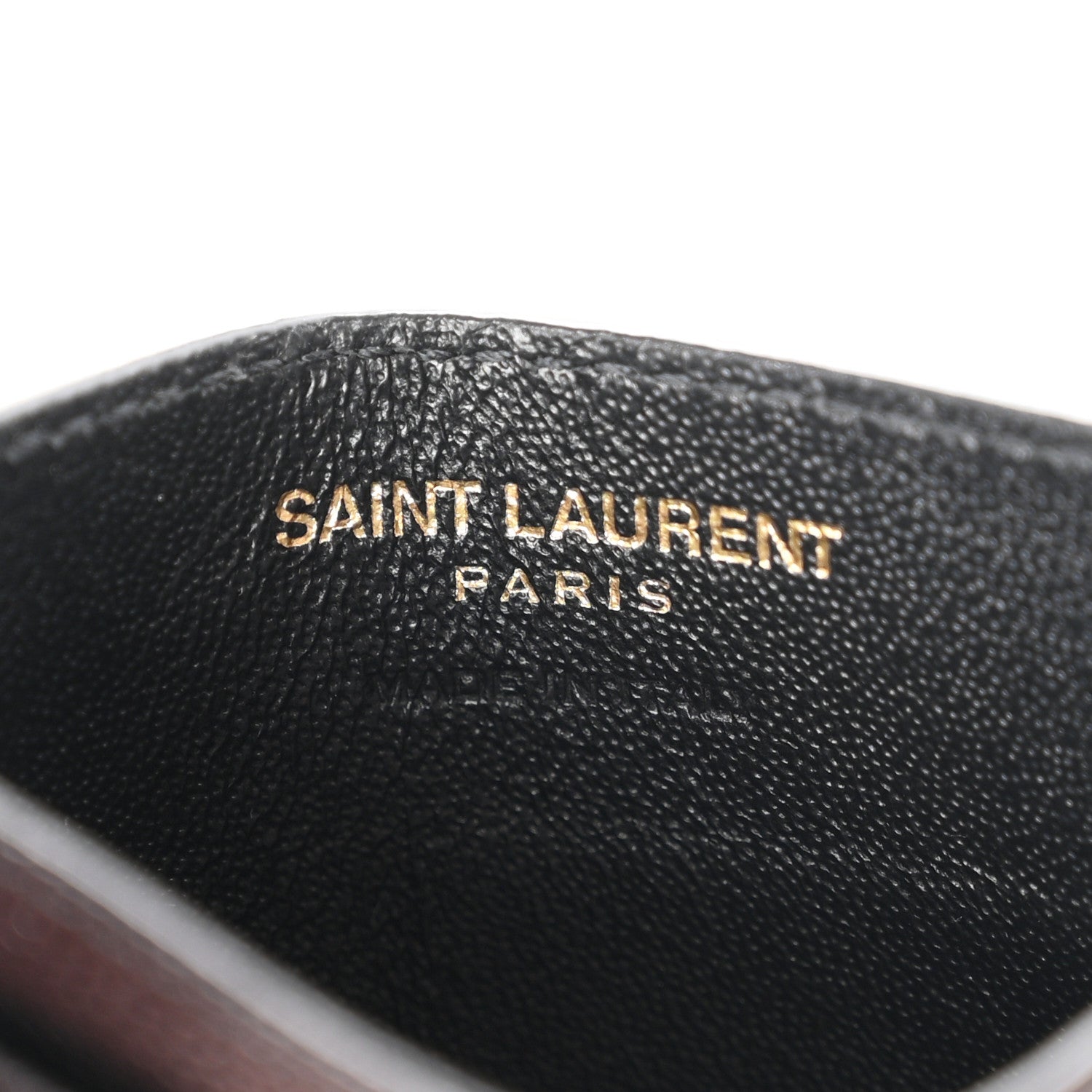 Saint Laurent Grain De Poudre Matelasse Chevron Monogram Credit Card Case Black 6 of 8