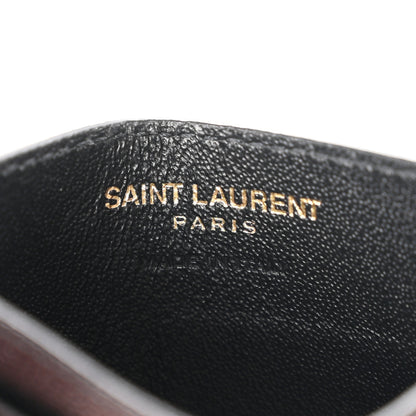 Saint Laurent Grain De Poudre Matelasse Chevron Monogram Credit Card Case Black 6 of 8