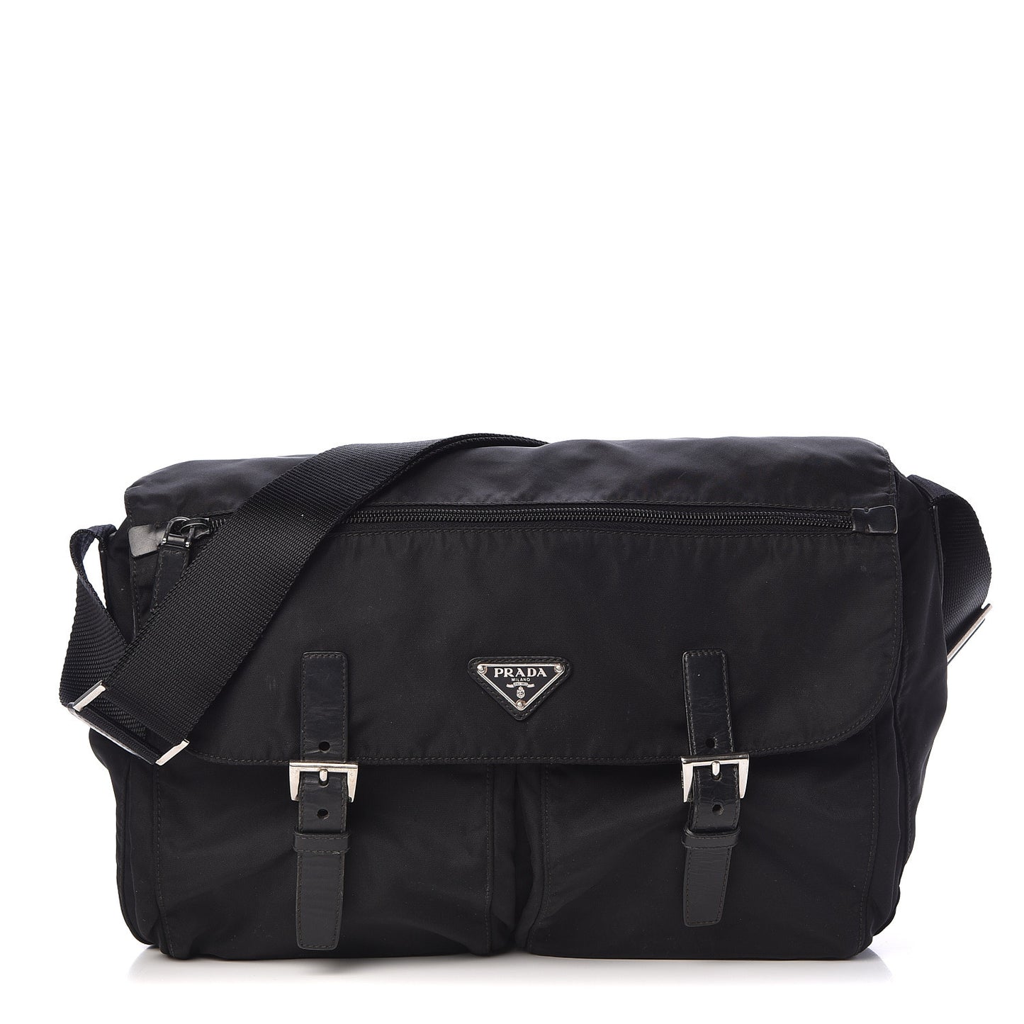 Nylon Vela Messenger Bag Black