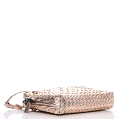 Bottega Veneta Metallic Grosgrain Intrecciato Pillow Crossbody Messenger Rose Gold 4 of 9