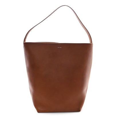The Row Polished Saddle Calfskin Large N/S Park Tote Dark Cuir 1 of 10