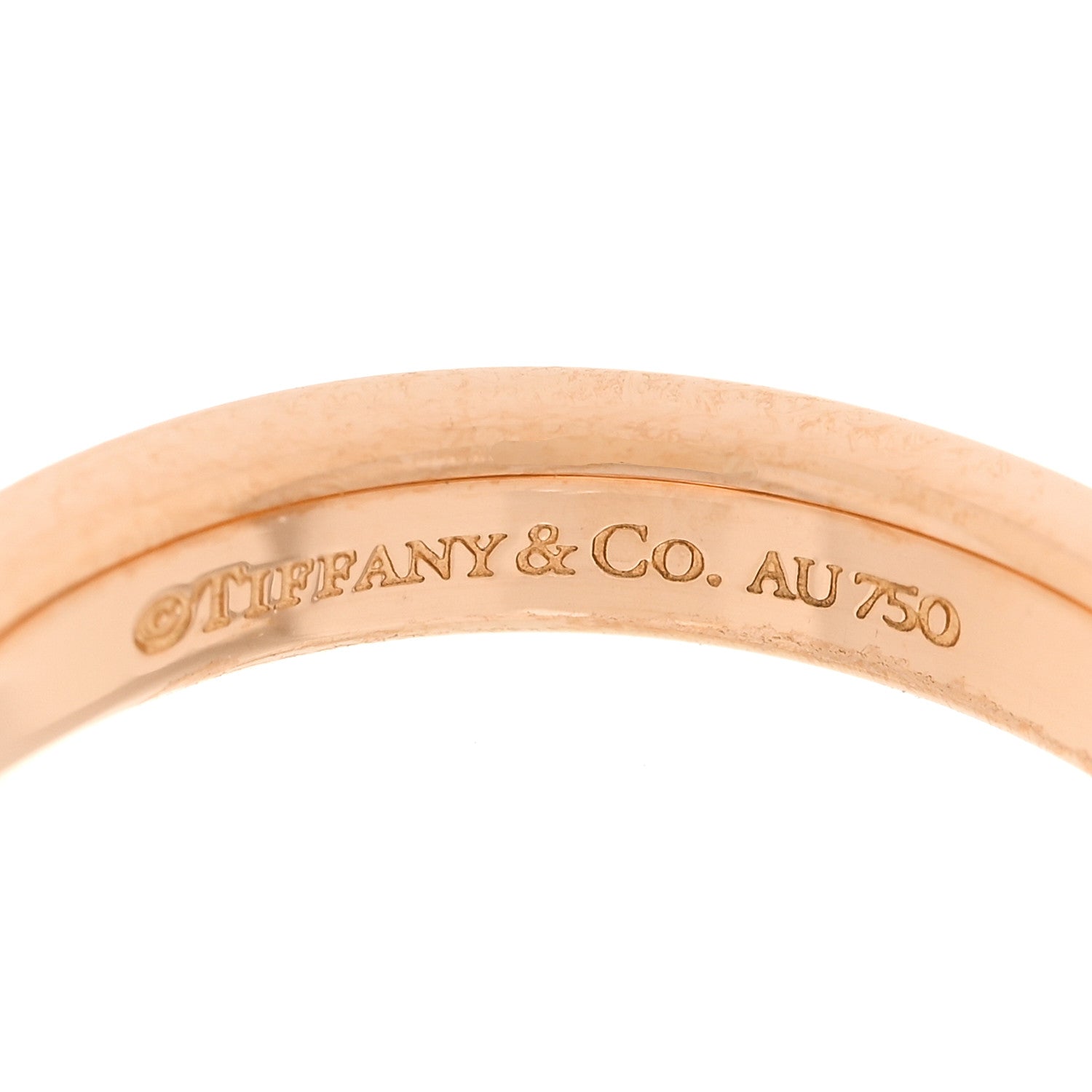 Tiffany 18K Rose Gold Diamond Logo Band Ring 49 4.75 5 of 6