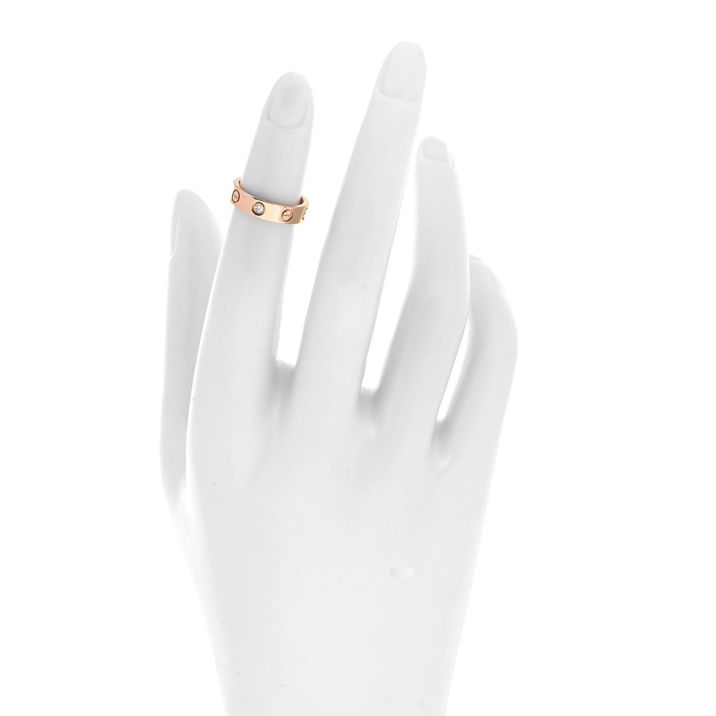 18K Pink Gold Diamond 4mm LOVE Wedding Band Ring 45 3.5