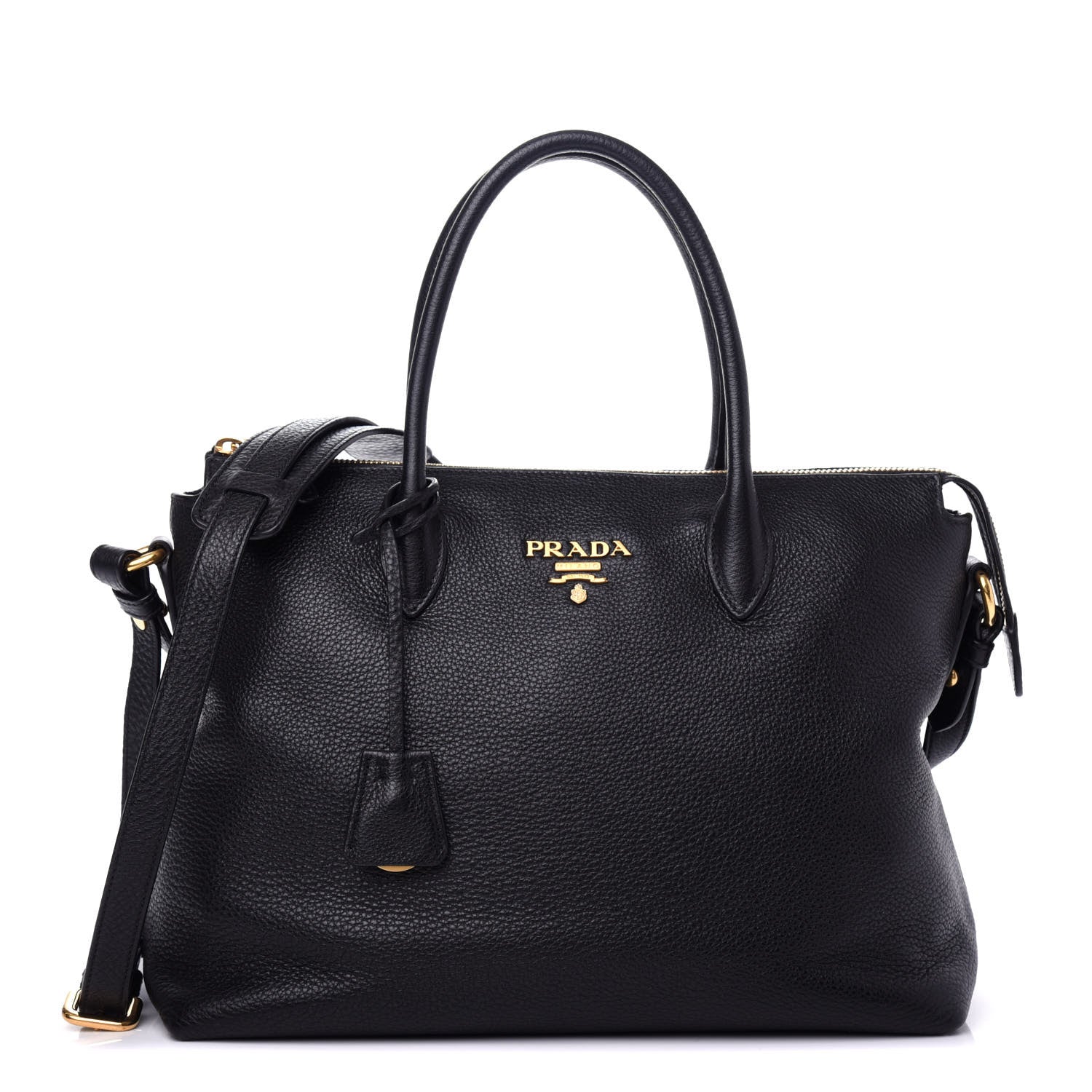 Prada Vitello Phenix Satchel Black 1 of 10