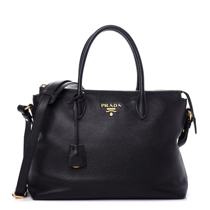 Prada Vitello Phenix Satchel Black 1 of 10