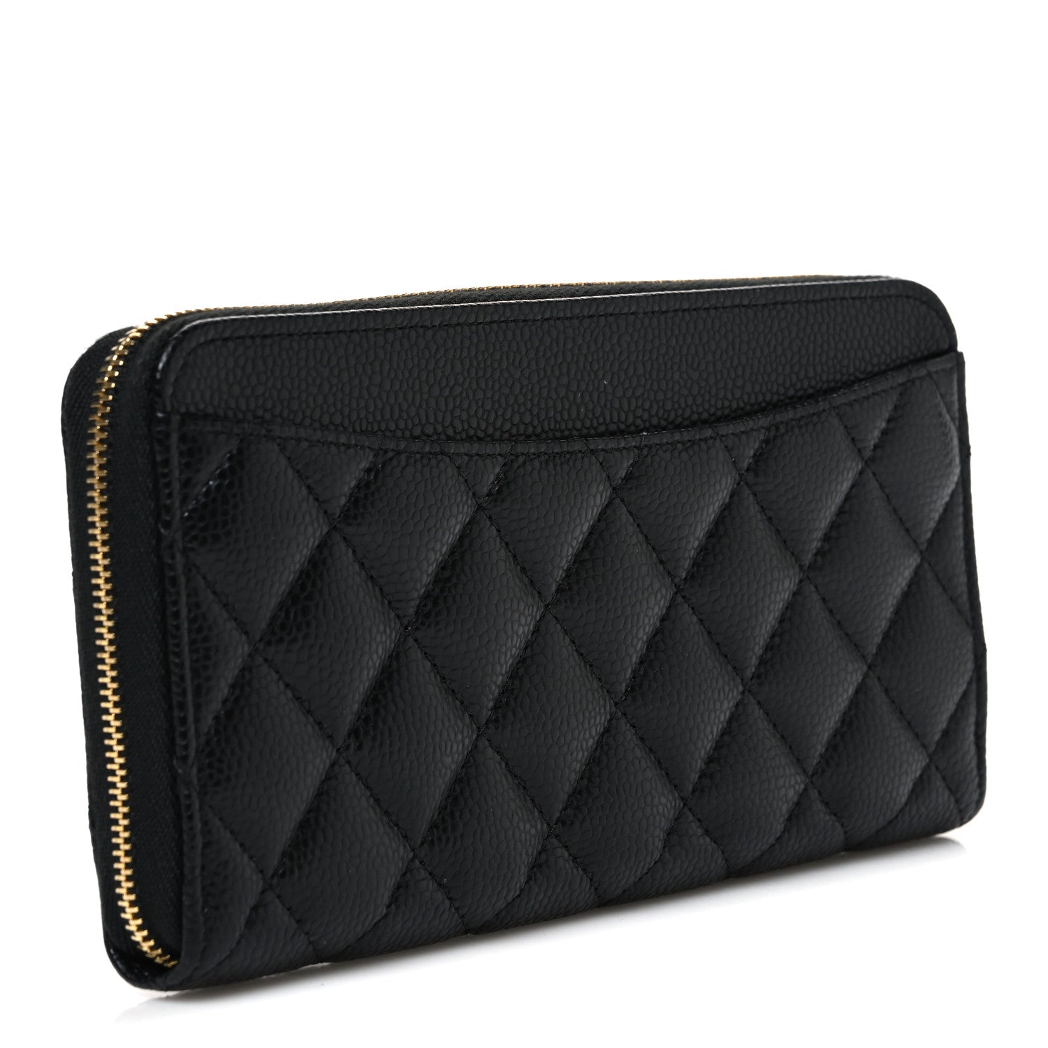 Chanel Caviar Quilted Large Gusset Zip Around Wallet Black 3 of 8