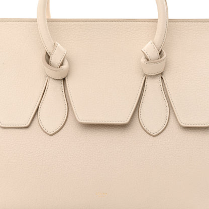 Celine Crisped Calfskin Tie Knot Small Tote Chalk 8 of 11