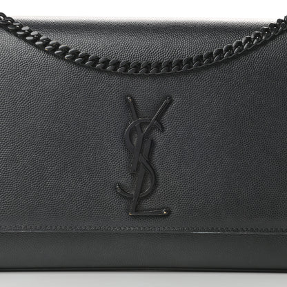 Saint Laurent Grain De Poudre Medium Classic Monogram Kate Satchel Black 8 of 18