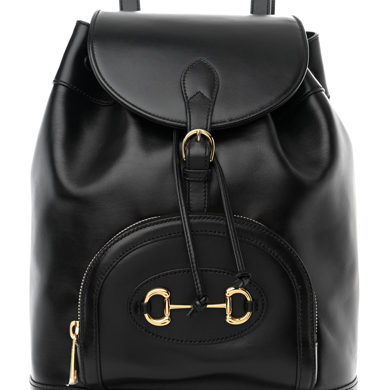 Gucci Boarded Plutone Calfskin Horsebit 1955 Single Buckle Backpack Black 9 of 11