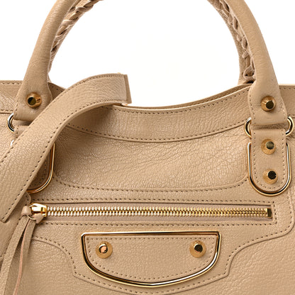 Balenciaga Shiny Goatskin Gold Metallic Edge Hardware City Beige Sahara 13 of 17