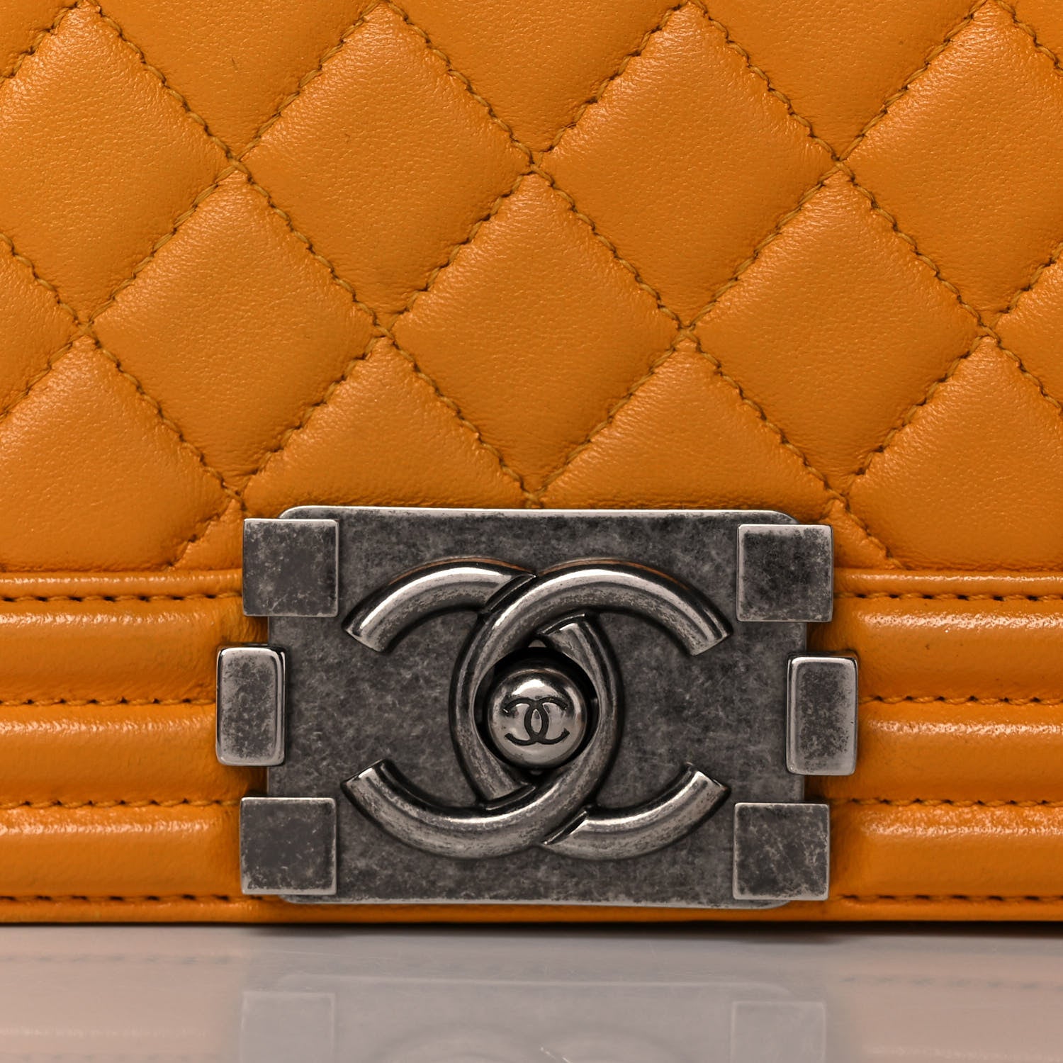 Chanel Lambskin Quilted Medium Boy Flap Yellow 8 of 10