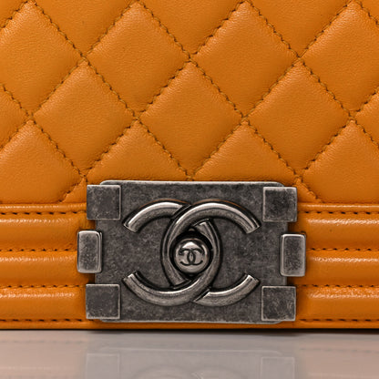 Chanel Lambskin Quilted Medium Boy Flap Yellow 8 of 10