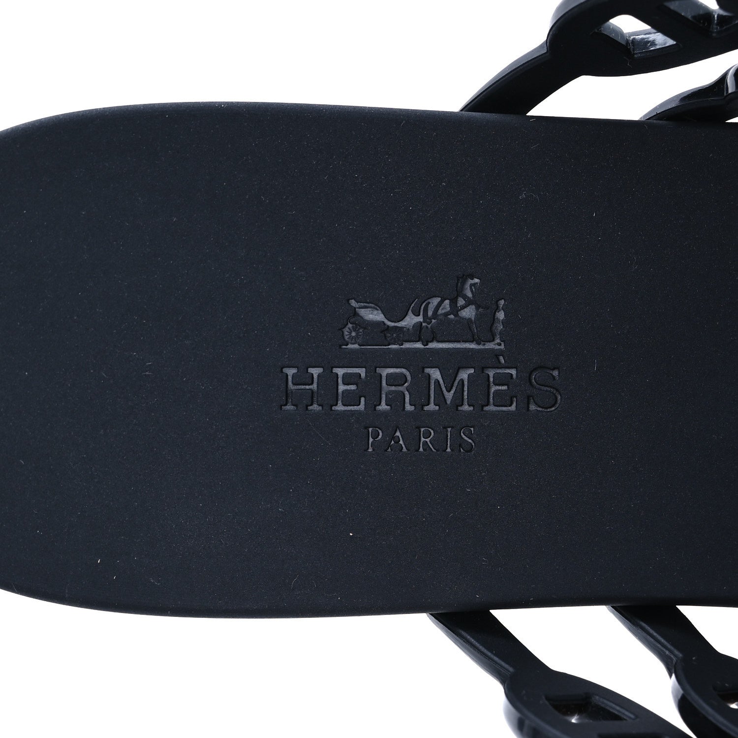 Hermes Rubber Chaine d'Ancre Island Sandals 38 Black 9 of 10