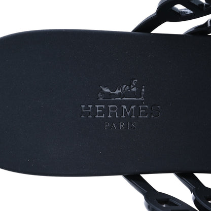 Hermes Rubber Chaine d'Ancre Island Sandals 38 Black 9 of 10