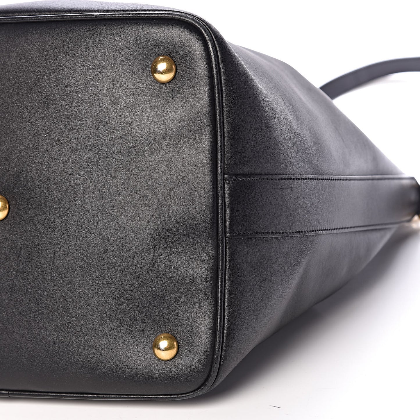Calfskin Large Emmanuelle Bucket Bag Black