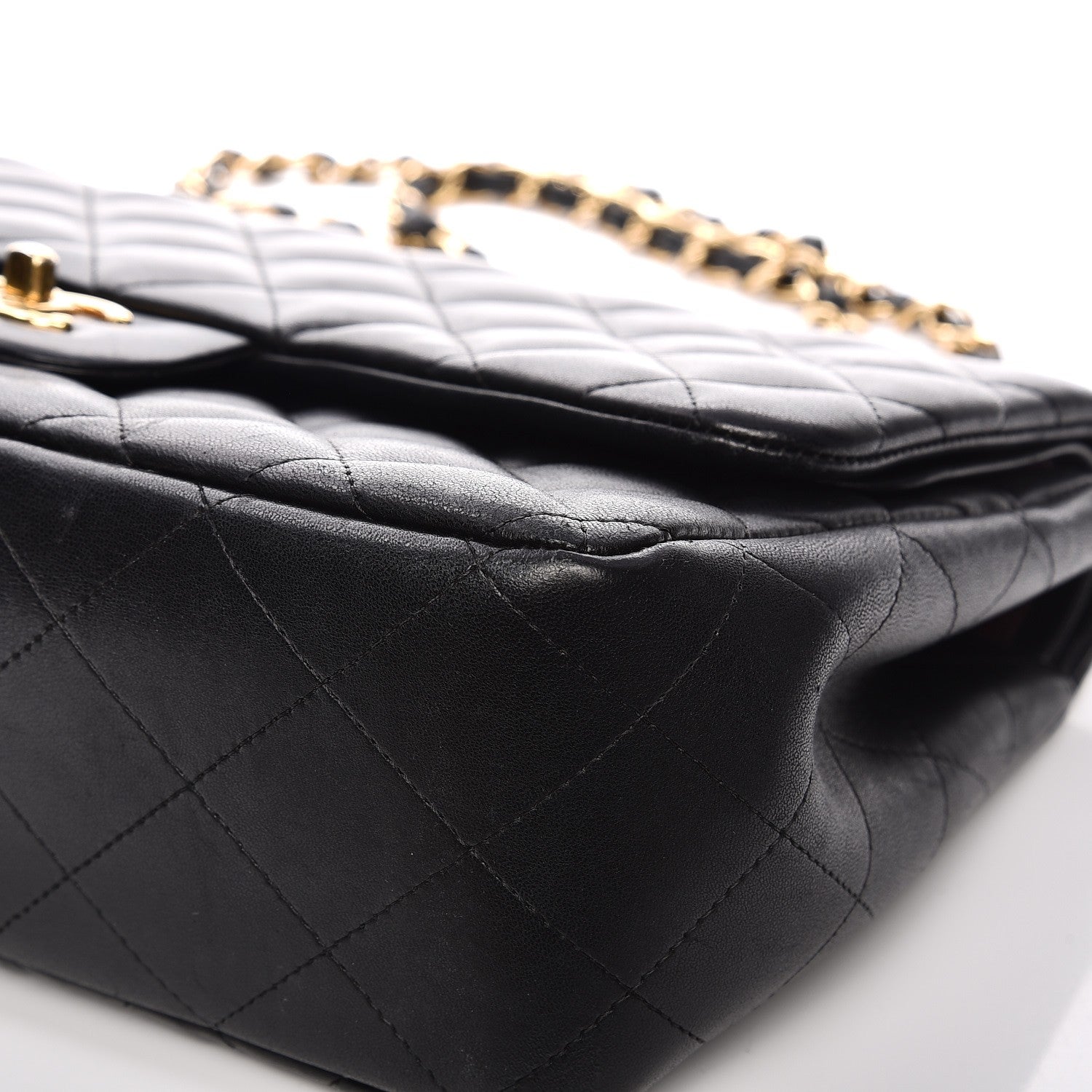 Chanel Lambskin Quilted Jumbo Double Flap Black 10 of 16