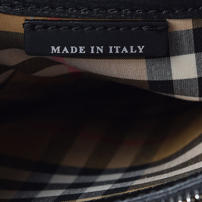 Burberry Derby Calfskin Vintage Check Medium Banner Tote Black 8 of 12