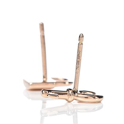Tiffany 18K Rose Gold Mini Key and Lock Earrings 4 of 4