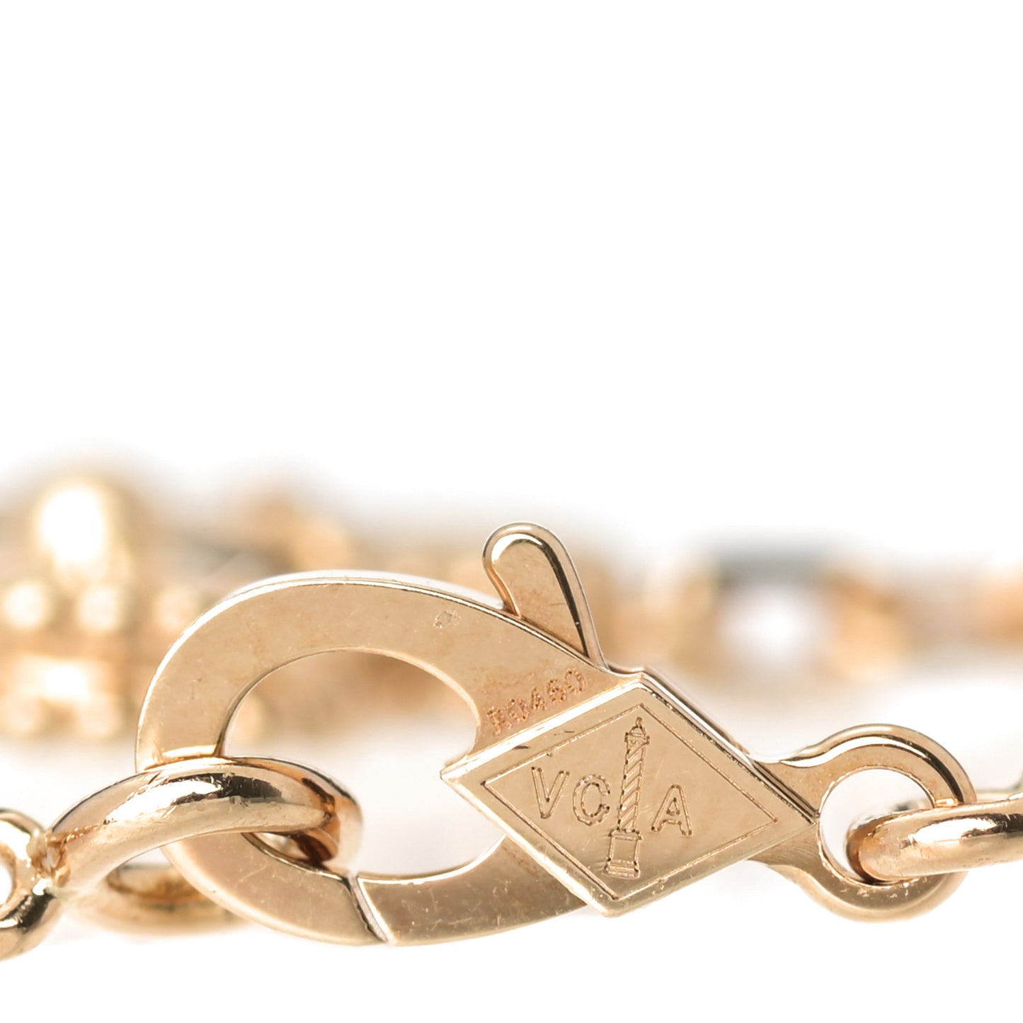 18K Yellow Gold 5 Motifs Guilloche Vintage Alhambra Bracelet