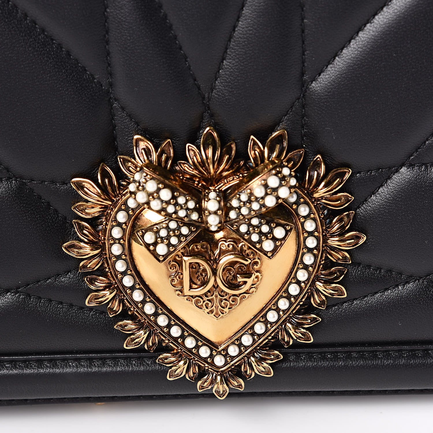 Dolce & Gabbana Calfskin Large Devotion Crossbody Bag Black 10 of 10