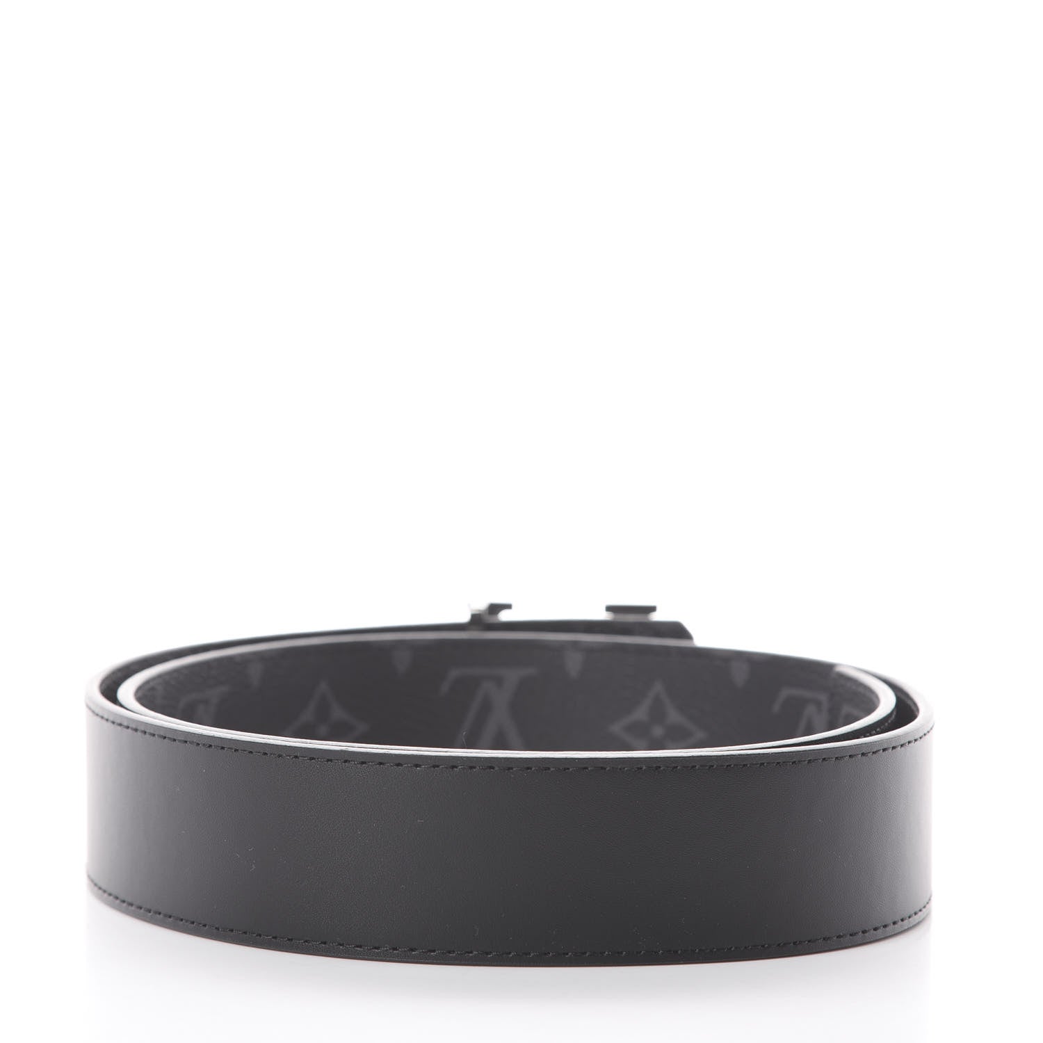 Louis Vuitton Monogram Eclipse Taigarama 40mm LV Initiales Reversible Belt 85 34 Black 2 of 5