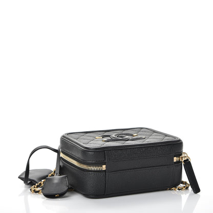 Chanel Caviar Quilted Small CC Filigree Vanity Case Black 4 of 8
