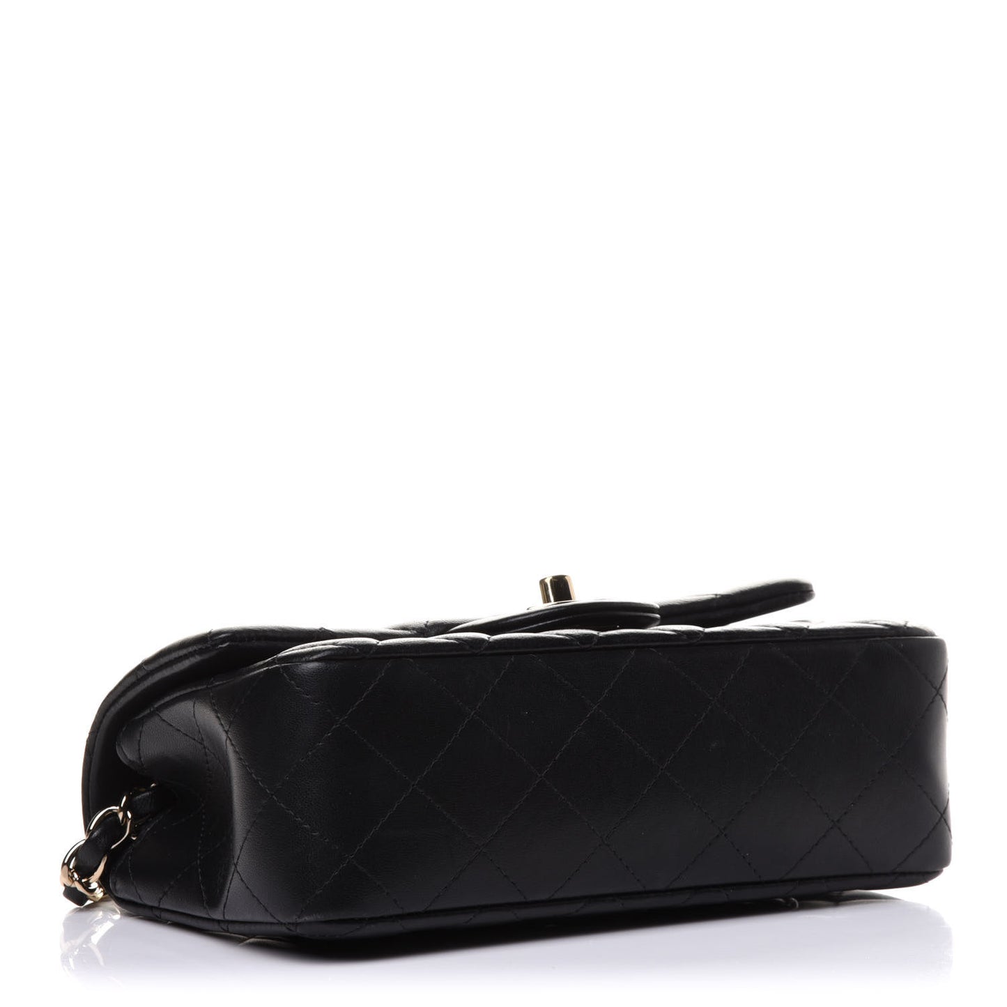 Lambskin Quilted Mini Rectangular Flap Black