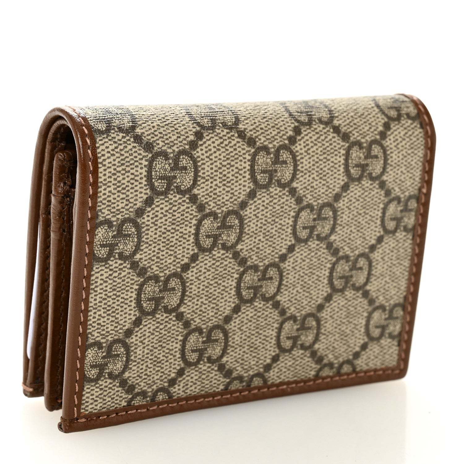 Gucci GG Supreme Monogram Horsebit 1955 Card Case Wallet Beige Ebony Brown Sugar 3 of 9