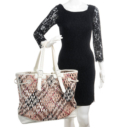 Burberry Supernova Check Net Drawstring Bag White 2 of 6